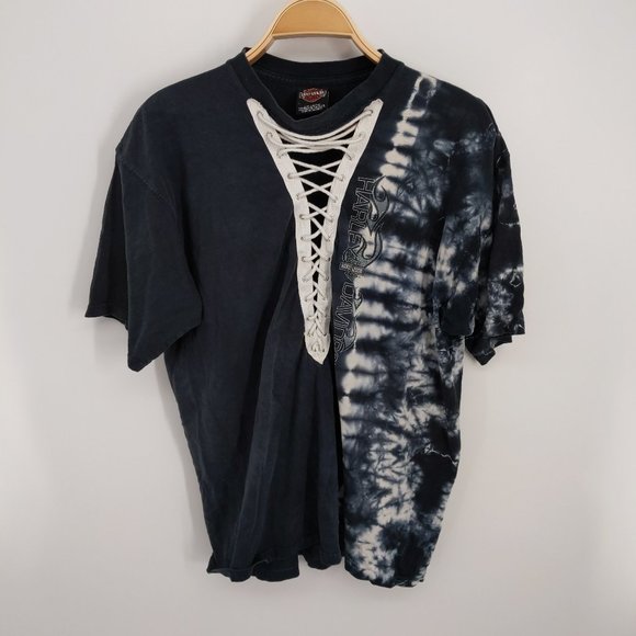 Harley-Davidson Tops - Harley Davidson Lace Up T-Shirt TIe Dye Cowboy L